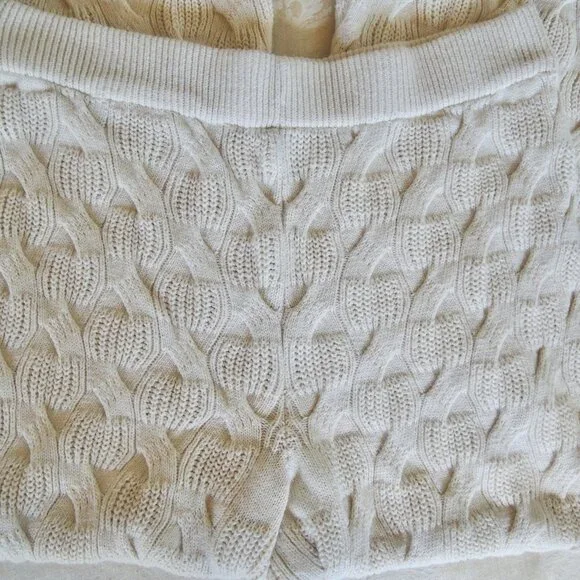 Rachel Comey Cream Cable Knit Wide Leg Palazzo Pants L - Picture 4 of 9